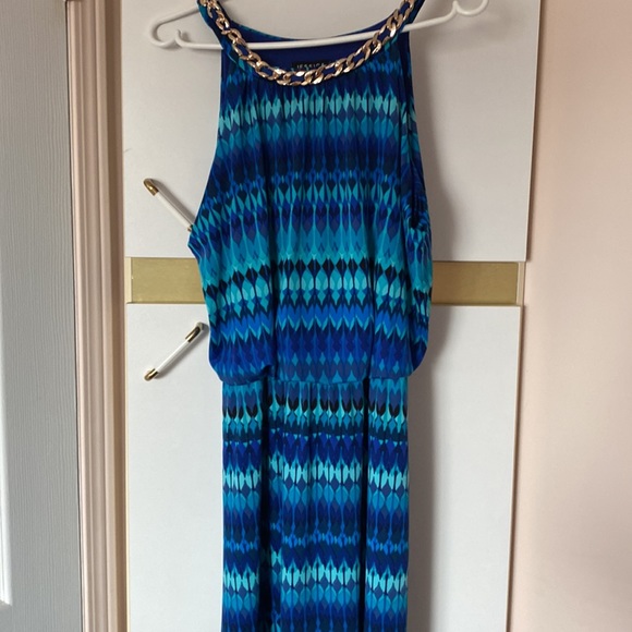 Blue maxi semi-formal dress, by Jessica - Picture 2 of 4